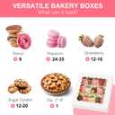 Kucoele 20 PCS Pie Boxes, 9 x 9 x 2.5 Inches Bakery Boxes with Window, Auto-Popup Cookie Boxes White Treat Boxes for Chocolate Strawberries, Pastries, Muffins, Donuts