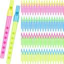 200 Pcs 6.3 Inches Soprano Recorder Bulk 6 Hole Plastic Recorders for Kids Mixed Color Plastic Flute Musical Instruments Toy for Kid Party Favors Beginners Gifts School Performance