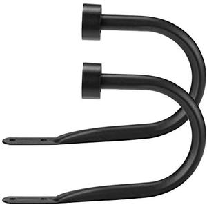 Drapery Holdback, Quality Metal Decorative Curtain Holdbacks with Zinc Alloy Cap Finials, Rust-Proof, Set of 2 Window Curtain Holdbacks, Matte Black