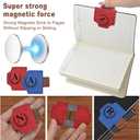 2 x Bygone Mark Bookmark with Pen Holder, 26 Letters Magnetic Leather Bookmarks Personalized Book Mark for Book Lovers, Magnetic Bookmark Pen Holder with Cross for Women Men(Blue-M)