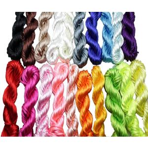 New 20 Bundles 200Yards 2.5mm Satin/Rattail Silk Cord for Necklace Bracelet Beading Cord