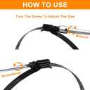 Litoexpe 10 Inch Stainless Steel Worm Gear Hose Clamp 2 Pcs, Adjustable 241-267mm Size Range, Fuel Line Clamp for Plumbing Automotive and Mechanical Application (Black)