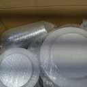 BESTVIP 875 Piece Silver Plastic Dinnerware Set for 125 Guests