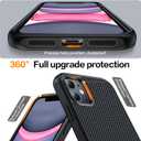 5 x Magnetic for iPhone 11 Phone Case-Compatible with MagSafe-Carbon Fiber Texture-Slim Military Grade Drop Protection Phone Case for iPhone 11 6.1", Black