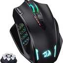 Redragon M908 Impact RGB LED MMO Gaming Mouse with 12 Side Buttons, Optical Wired Ergonomic Mouse with Max 12,400DPI, High Precision, 18 Programmable Macro Shortcuts, Comfort Grip