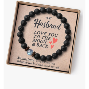 Christmas Gifts for Boys/Men-Love/Strength-Natural Gemstone Bracelet for Son Grandson Dad Boyfriend Husband Brother Nephew Uncle