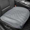 BOPUOVRE 1-Pack Leather Front Car Seat Covers - Bottom Car Seat Covers Fully Wrapped, Non-Slip and Waterproof, Fits Most Vehicles Gray