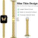 MioHHR Slim Metal Band Compatible with Apple Watch Band 42mm(Series 11 10) 41mm(Series 9 8 7) 40mm(Series 6 5 4 SE3/2/1) 38mm(Series 3 2 1),Stainless Steel iWatch Bands for Women,Gold
