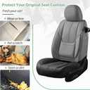 2 Pack Leather Front Car Seat Cover Bottom Only, Anti-Slip Padded Seat Cushion, Full Wrap Seat Protector with Storage Function Universal Fit for Most Cars, SUV, Pick-up Trucks (Black)