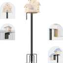 Ottsuls Bird Feeder Pole, 76 Inch Heavy Duty Bird House Pole Kit for Outdoors, with Wooden Board, 5-Prong Base Feeding Station for Wild Birds Watching, Adjustable Feeder Stand (House Not Included)