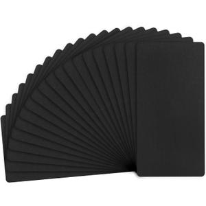 M METERXITY 20-Pack Anodized Aluminium Laser Engraved Mount Metal Plate 4x2x0.02 Inch Engraver Blank Anodized Aluminum Sheets for DIY Laser Printing/Home/Office[Black]