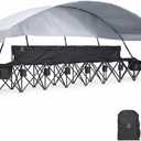 Nice C 6 Seat Folding Team Bench with Canopy & Cooler (Black), Large