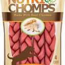 NutriChomps Dog Chews, 6-inch Braids, Easy to Digest, Rawhide-Free Dog Treats, Healthy, 4 Count, Real Chicken flavor