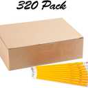 Madisi Wood-Cased #2 HB Pencils, Yellow, Pre-sharpened, Bulk Pack, 320 pencils