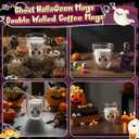 Honeydak Halloween Ghost Glass Coffee Mug 10 oz Cute Tea Milk Cup Ghost Double Wall Glass Insulated Spooky Cup Gifts Heat Resistant for Hot Cocoa Milk Halloween Party Supplies(Clear,Cute)