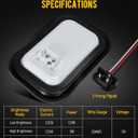Partsam 6x 5x3 Inch Rectangle Stop Turn Tail Reverse Backup Running Lights Red Clear Lens 24LEDs LED Truck Trailer Hitch Tail Lights Sealed Flush Mount 3 Prong Watertight Plug Rubber Grommet 12V IP67