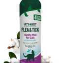 Vets Best Natural Flea & Tick Mist for Cats  Plant-Powered Spray with Cotton Spice Scent  Natural Flea Prevention and Pest Control  Gentle Formula for Indoor Use  Safe for Pets  6.3 oz