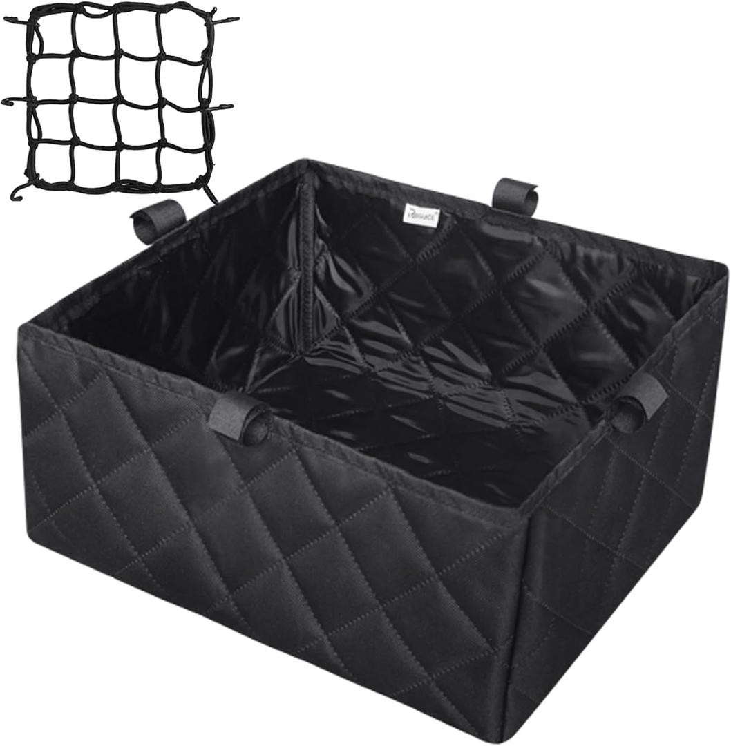 RAYMACE Bike Basket Liner & Cargo Net, Reusable Thickened Lining Bicycle Basket Accessory Fits Most Bikes and E-Bike Baskets