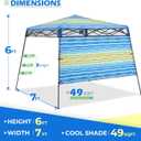 7’x7’ Instant Canopy Tent Pop up Canopy with One Sidewall Compact and Lightweight Beach Canopy with Backpack
