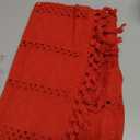 Socomi Boho Table Runner Macrame Valentine's Day Farmhouse Woven Cotton Linen Rustic Coffee Table Runner with Tassels for Dresser Scarf Home Decor Dining Room 12x90 in Red