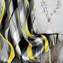 weesire Yellow and Grey Curtains Modern Striped Decorative 50% Light Blocking Darkening Grommet Yellow Curtain for Living Room Villa, Bedroom Gray and White 2 Panels Set, 52x84 Inches