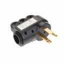 Plutreas 50 AMP Male RV Replacement Plug with Handle, 14-50P Heavy Duty 125V/250V 4 Prong Electrical Plug Adapter (Black)