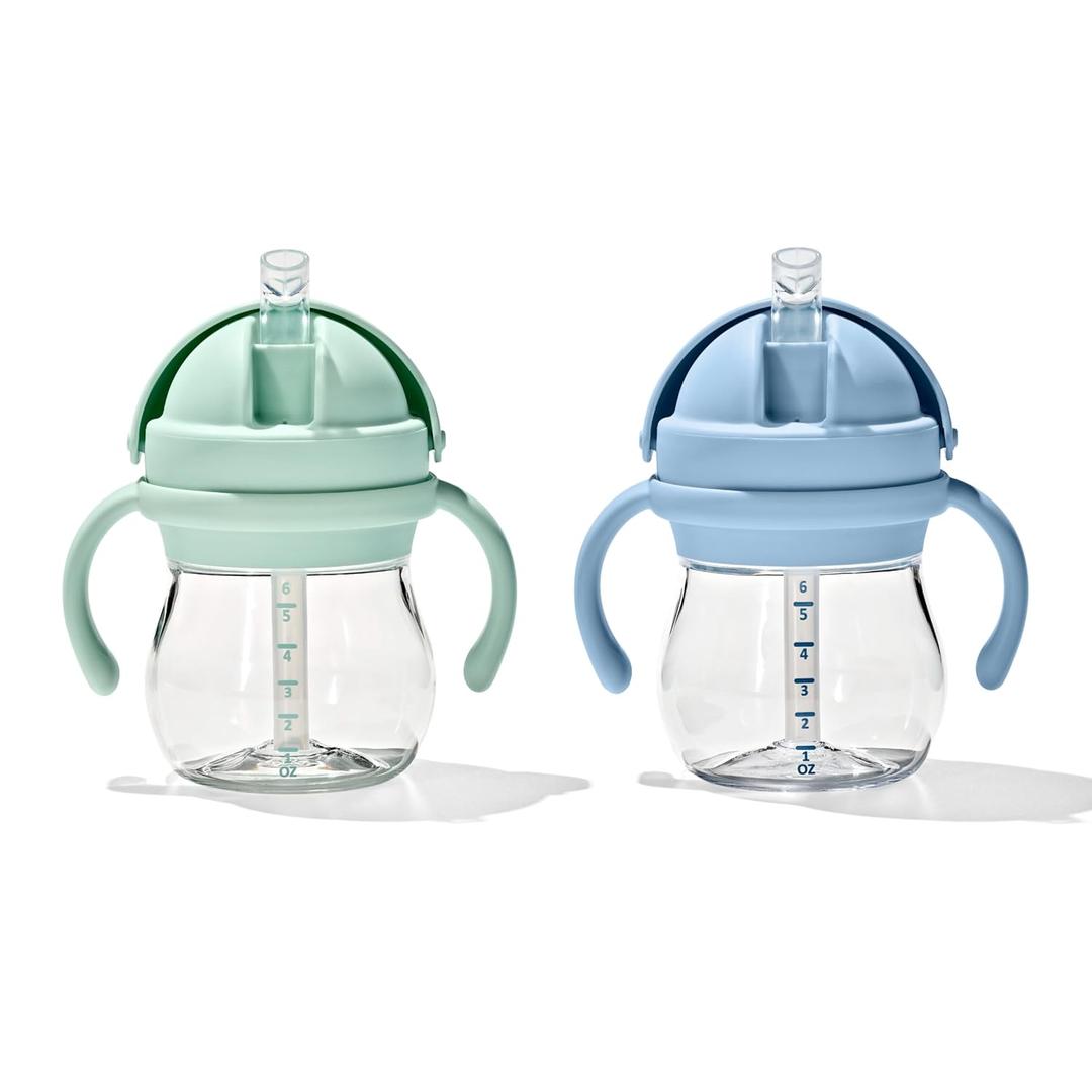 OXO Tot Transitions Straw Cup with Handles 6 oz.  Opal and Dusk  2 Pack