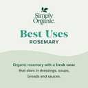 Simply Organic Whole Rosemary Leaf, 1.23 Ounce, Pungent, Herbaceous, Fresh Earthy Taste & Aroma, Kosher, Certified Organic