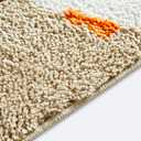 Cute Ghost Shaped Halloween Bath Mat Boho Vintage Floral Funky Halloween Bath Mat for Bathroom Aesthetic Decorations, Modern Abstract Cool Gothic Spooky Spirit Bathroom Rugs Non-Slip Washable (20''W x 24''L, Khahi)