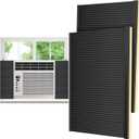 Window Air Conditioner Foam Insulation Side Panels, AC Side Panels Insulation Kit with 4 U Shape Frames and 4 Adhesive Tapes Insulates Winter Cold and Summer Heat, 17" H x 11" W x 7/8" T, 2 Pack,Black (Extra Width-17" H x 11" W x 7/8" T)