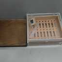 VALLUME Acrylic Humidor Box,High-Definition Transparent Cigar Case,Lock Latches and 90-Degree Opening Hinges Cigar Box,Cigar Accessory Drawer,Digital Hygrometer and Humidifier,Holds About 50-60 cigars