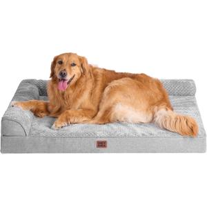 EHEYCIGA Extra Large Dog Bed Othorpedic 44x32x6.5, Memory Foam XL Dog Bed with Washable Removable Cover, Waterproof Pet Sofa Couch XLarge Size Dogs with Nonskid Bottom, Grey
