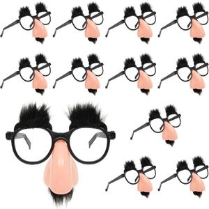 Juvale Funny Nose Disguise Glasses with Mustache, Birthday Party Favors, Halloween Costume Accessories - 12 Pack Funny Glasses