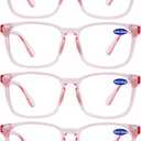 WEMOOTANS 4 Packs Blue Light Reading Glasses for Women 1.5 Pink Readers 1.50 Cute Pink*4