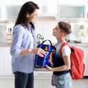 Basketball Kids Lunch Box for Boys School Sport Insulated Lunch Bag Reusable Lunchbox Blue Lighting Lightweight Thermal Cooler Tote for Picnic Travel Hiking Office Back to School Gifts (Wolf01)