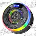 Waterproof Shower Speaker, Bluetooth 5.3 Bathroom Speaker with HD Sound & Strong Suction Cup, Bluetooth Speaker Built-in Mic for Calls, 1100mAh Portable Wireless Speaker for Pool, Beach, Boat, Gifts (Jet Black)