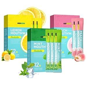 60PCS Travel Size Fruit Mouthwash, Mouthwash Set for Oral Care, Bad Breath, Alcohol-Free, Travel Size Mouth wash(A)