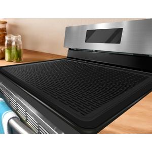 Stove Top Covers for Electric Stove (30x21), Silicone Stove Mat for Glass Top Stove, XL Stove Cover for Induction Cooktop, Induction Cooktop Protector, Dishwasher-Safe Drying Mat for Kitchen Counter, Black