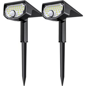 AloftSun Solar Motion Sensor Outdoor Lights,Waterproof Motion Sensor Spot Lights- 30 LED/3 Modes Solar Powered Spotlights,Landscape Lighting for Yard and Garden, Cool White,2 Pack