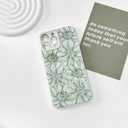 NITITOP Compatible with iPhone 12 Pro Max Case Silicone Cute Flower Floral Sunflowers Pattern for Women Girl Trendy Slim Fit TPU Silicone Shockproof Full Camera Protection Cover - Green