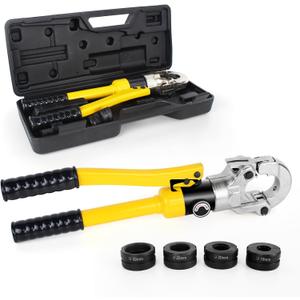 Hydraulic Copper Tube Crimping Tool with 3/5 3/4 1 5/4 Inch Jaws, Copper Tube Fittings Hydraulic Pipe Crimping Tool for Pro Press, Copper Pipe Fittings.