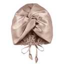 OLESILK Silk Bonnet for Sleeping Women: 100% Mulberry 22 Momme Silk, Adjustable Fit for Night Hair Care, No Frizz for Curls, Camel (One Size)