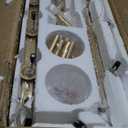 QJMPP Gold Dining Room Light Fixture,Rectangular Chandelier,Rectangle Chandeliers for Dining Room,Farmhouse Antique Light Fixtures for Kitchen Island(48-Inch 18-Light)