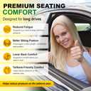Kingphenix 5-Piece Memory Foam Car Seat Cushion Set with Full Back Support Pillow, Comfort for Long Drives & Road Trips, Universal Automotive Comfort for Most Car, Van, Truck, SUV, Black