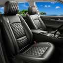 for Honda CRV CR-V 2007-2026 Car Seat Covers, Full Set, Black | Luxury Full Coverage Leather Seat Protectors, Waterproof Breathable, Non-Slip, Easy to Install, Airbag Compatible, All-Season