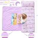 Lasoftan Toddler Nap Mat with Pillow and Blanket, Extra Large Rolled Napping Mats,Slumber Bags for Boys Girls,Kids Sleeping Bag for Daycare, Preschool Travel Camping