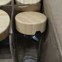 AISIPRIN Glass Spice Jars with 398 Labels, 18 pcs 4oz Spice Containers with Bamboo Lids, Square Spice Bottles With Shaker Lids,Spice Organization for Cabinet,Drawer,Rack,Seasoning Organizer