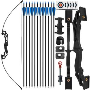 30lbs Bow and Arrow Set for Adults & Youth - Ambidextrous Takedown Recurve Bows