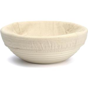 Banneton Bread Proofing Basket with Liner, Round 9 inch Dough Rising Ratten Bowl for Bread Making and Baking
