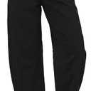 GRAPENT Barrel Jeans for Women Trendy High Waisted Cropped Baggy Wide Leg Pull On Elastic Waist Stretchy Denim Pants XL